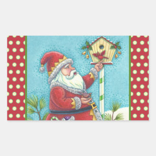 KRIS KRINGLE & KARDINALS CHRISTMAS SANTA STICKERS