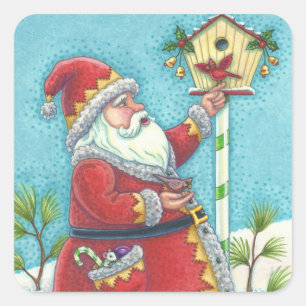 KRIS KRINGLE & KARDINALS CHRISTMAS SANTA STICKERS