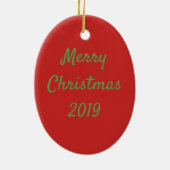 KRIS KRINGLE RED VRDS, CHRISTMAS SANTA Datum 2019 Keramik Ornament (Hinten)