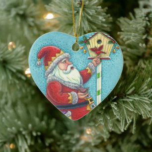 KRIS KRINGLE REDBIRDS, CHRISTMAS SANTA, Stand 2019 Keramik Ornament