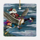 KRIS KRINGLE UND TOYS AUF KANADISCHEN GOOSE CHRIST KERAMIKORNAMENT (Rückseite)