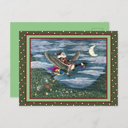 KRIS KRINGLE UND TOYS AUF KANADISCHEN GOOSE CHRIST POSTKARTE (Vorne/Hinten)