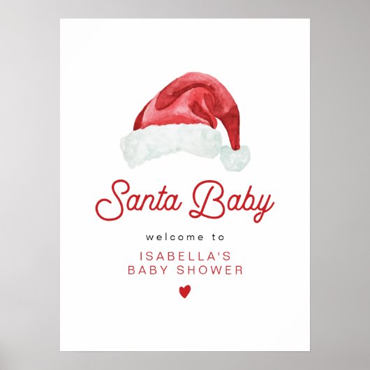 KRIS Niedliche und moderne Santa Baby Dusche Empfa Poster (Vorne)