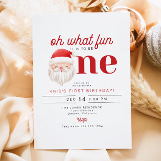 KRIS Oh What Fun To Be One 1st Birthday Einladung