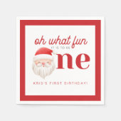 KRIS Oh What Fun To Be One 1st Birthday Invitation Serviette (Vorderseite)