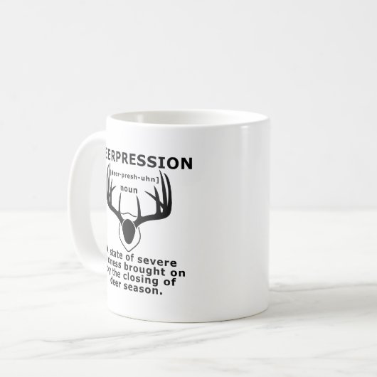 Krisen-lustige Jagd-Tasse Kaffeetasse (Vorderseite Links)