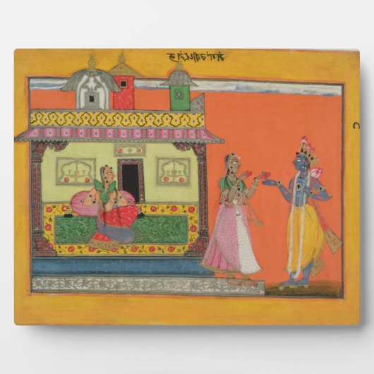 Krishna arriving at Radha's House, Illustration Fotoplatte (Vorderseite)