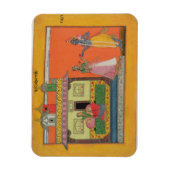 Krishna arriving at Radha's House, Illustration Magnet (Vertikal)