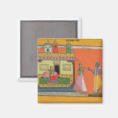 Krishna arriving at Radha's House, Illustration Magnet (Vorderseite/Rückseite)