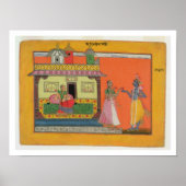 Krishna arriving at Radha's House, Illustration Poster (Vorne)