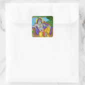 Krishna-Aufkleber Quadratischer Aufkleber (Tasche)