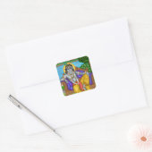 Krishna-Aufkleber Quadratischer Aufkleber (Umschlag)