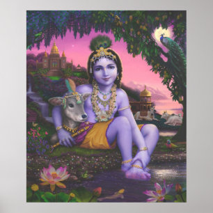 Krishna Chandra print Poster