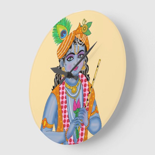 Krishna Clock Große Wanduhr (Winkel)