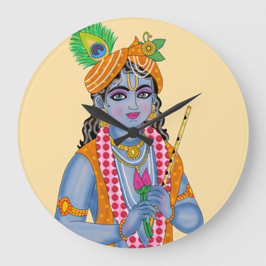 Krishna Clock Große Wanduhr (Vorderseite)