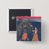 Krishna, das eine Flöte, vom 'Vahula spielt Button (Vorne & Hinten)