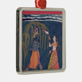 Krishna, das eine Flöte, vom 'Vahula spielt Silbernes Ornament (Rechts)