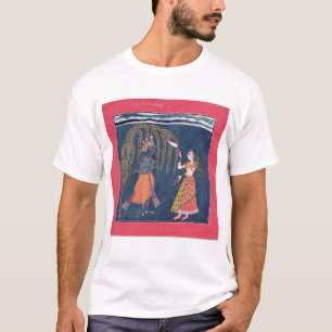 Krishna, das eine Flöte, vom 'Vahula spielt T-Shirt