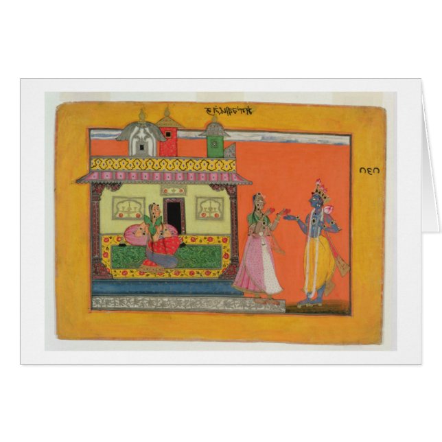 Krishna, das in Radhas Haus, Illustration Franc (Vorderseite (Horizontal))