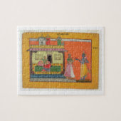 Krishna, das in Radhas Haus, Illustration Franc Puzzle (Horizontal)