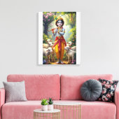 Krishna, der göttliche Hirte Leinwanddruck (Insitu (Wohnzimmer))