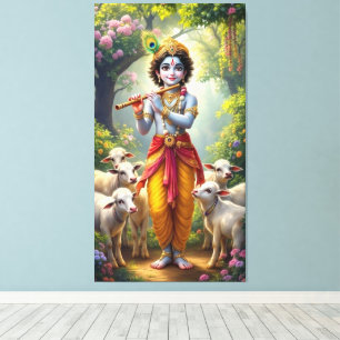 Krishna, der göttliche Hirte Leinwanddruck