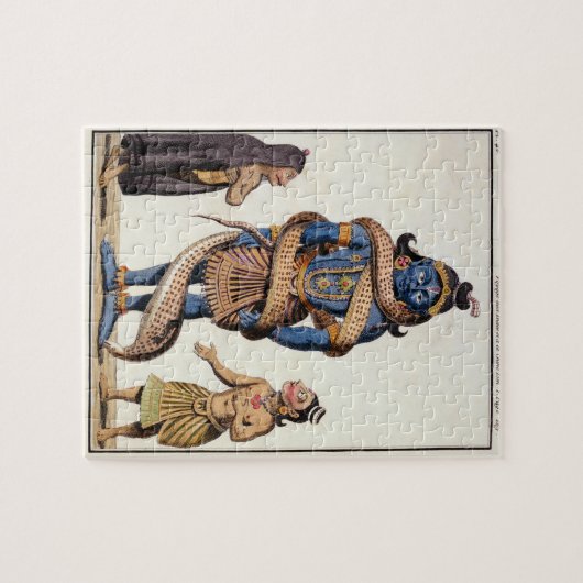 Krishna drückte durch die Kaliya Schlange, von Puzzle (Horizontal)