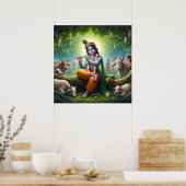 Krishna Flute unter Kadamba Tree Poster (Küche)