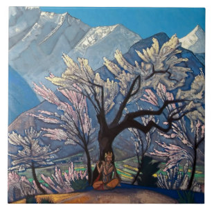 „Krishna - Frühling in Kulu“ von Nicholas Roerich Fliese