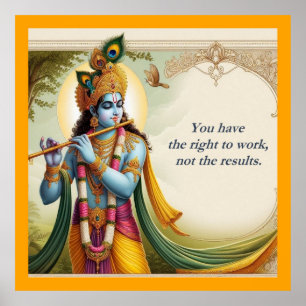 Krishna Gita Zitat Kunst: Spirituelle Motivation Poster