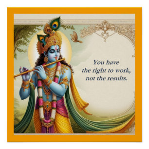 Krishna Gita Zitat Kunst: Spirituelle Motivation Poster