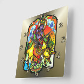 Krishna - Götter und Gottheiten Quadratische Wanduhr (Winkel)