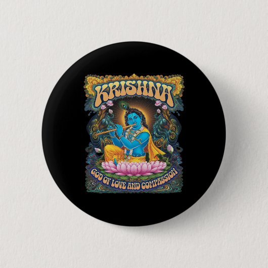 Krishna Hinduismus Button (Vorderseite)