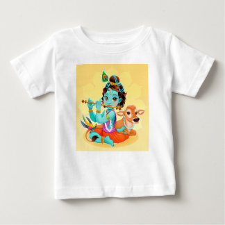 Krishna indischer Gott, der Flötenillustration Baby T-shirt