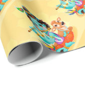 Krishna indischer Gott, der Flötenillustration Geschenkpapier (Rolleneckpunkt)