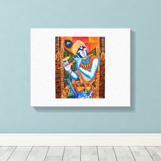 KRISHNA MIT DEM FLUT LEINWANDDRUCK (Insitu (Holzboden))