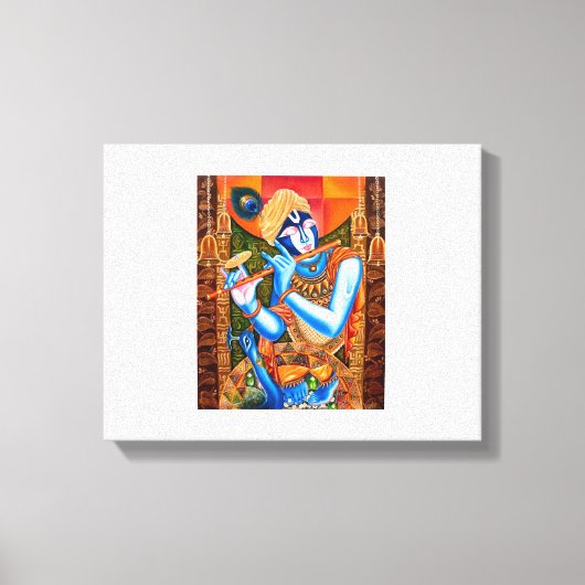 KRISHNA MIT DEM FLUT LEINWANDDRUCK (Vorderseite)