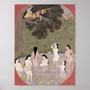 Krishna mit der Kleidung der Kuh-Mädchen, Poster