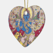 KRISHNA MIT MALEREI DER FLÖTEN-KALAMKARI KERAMIK ORNAMENT (Links)