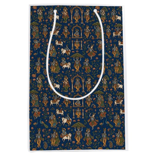 Krishna-Muster Mittlere Geschenktüte (Vorderseite)