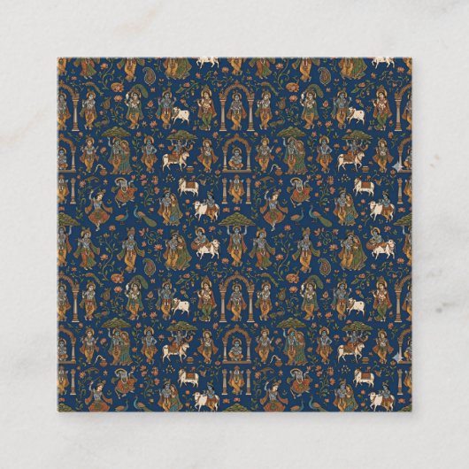 Krishna-Muster Quadratische Visitenkarte (Vorderseite)
