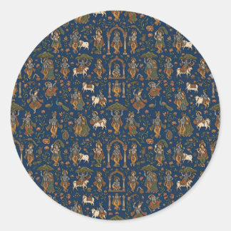 Krishna-Muster Runder Aufkleber