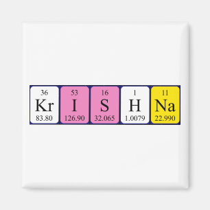 Krishna Periodensystem-Namenmagnet Magnet