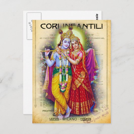 Krishna Postkarte (Vorne/Hinten)