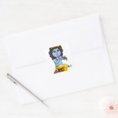 Krishna Quadratischer Aufkleber (Umschlag)