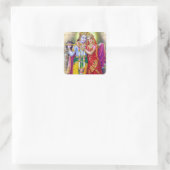 Krishna Quadratischer Aufkleber (Tasche)