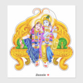 Krishna Radha Vigneshwara Psychedelic Hinduismus Aufkleber (Blatt)