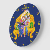 Krishna Radha Vigneshwara Psychedelic Hinduismus Große Wanduhr (Winkel)