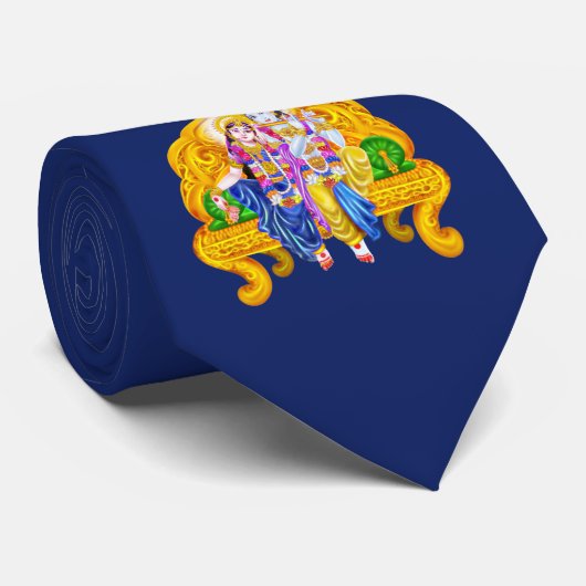 Krishna Radha Vigneshwara Psychedelic Hinduismus Krawatte (Gerollt)