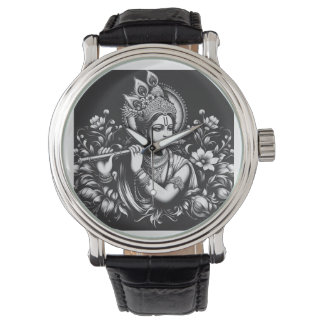 Krishna Schwarz und Weiß Armbanduhr